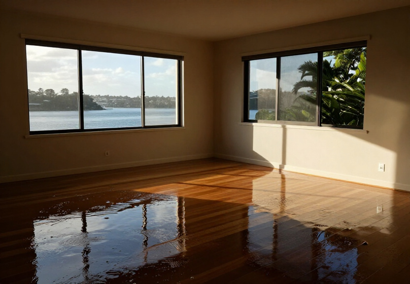 Damp, mouldy subfloor in a Warwick Farm home before moisture removal